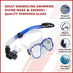Adult Snorkeling Swimming Diving Mask & Snorkel