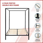 4 Four Poster Double Metal Bed Frame