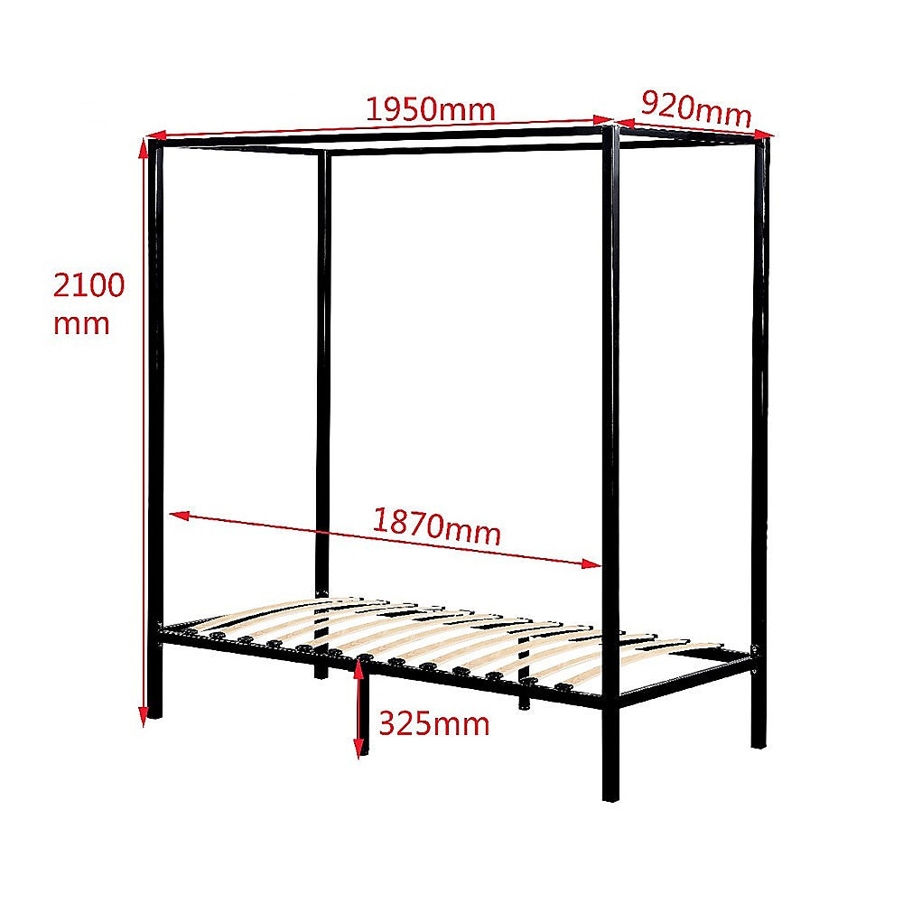 4 Four Poster Single Bed Frame - Melbourne Home & Living
