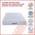 Contour 20Cm Encased Coil Queen Mattress Certipur-Us Certified Foam
