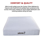 Contour 20Cm Encased Coil Queen Mattress Certipur-Us Certified Foam