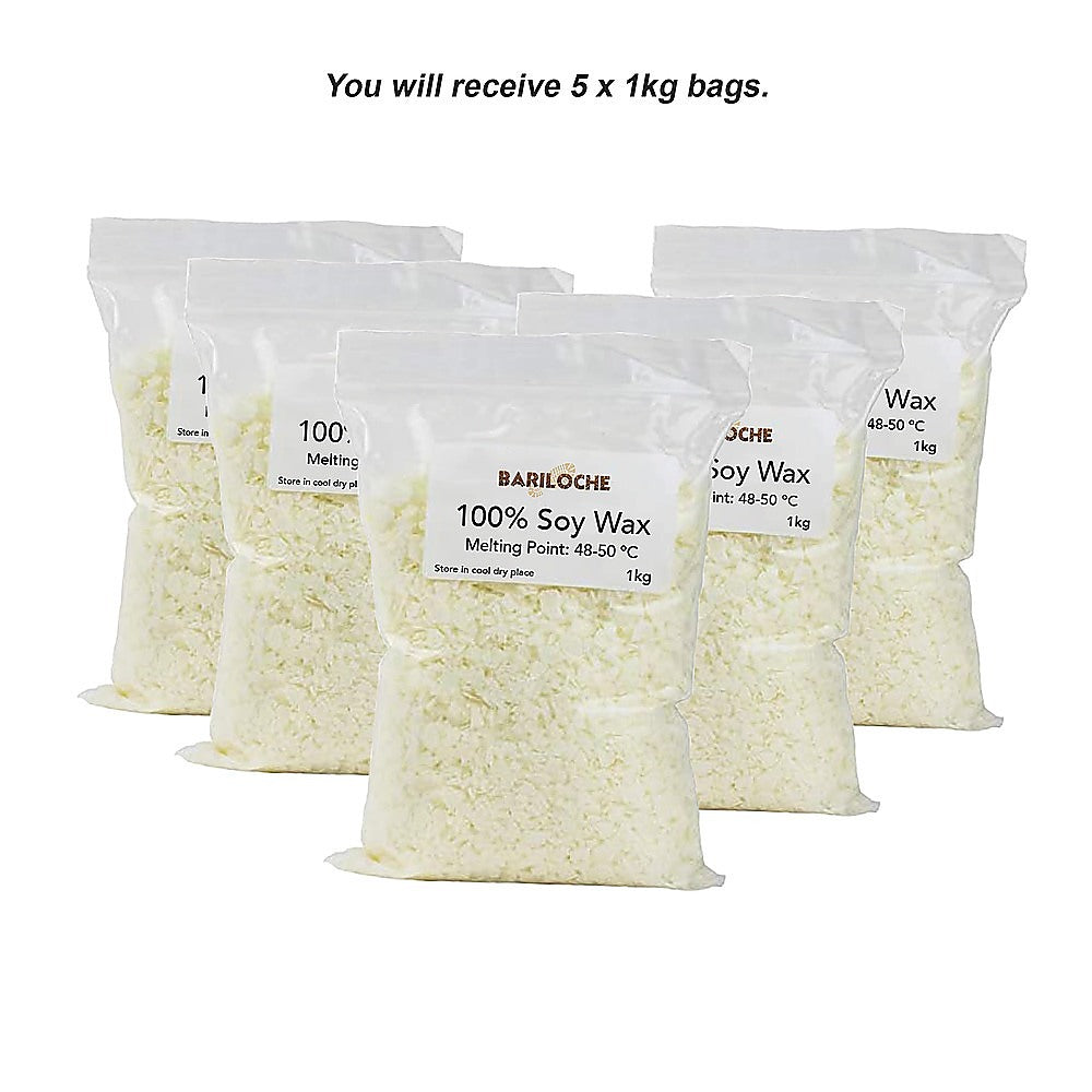 5kg Professional Grade 100% Natural Soy Wax Candle Making Supplies - Melbourne Home & Living