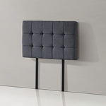 Contemporary Linen Fabric Single Bed Deluxe Headboard - Grey