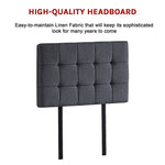 Contemporary Linen Fabric Single Bed Deluxe Headboard - Grey