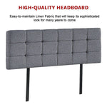 Stylish Linen Fabric Queen Bed Deluxe Headboard - Grey