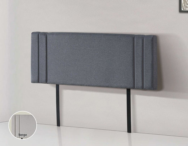  Modern Linen Fabric Queen Bed Deluxe Headboard - Grey