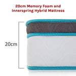 Queen 20Cm Memory Foam And Innerspring Hybrid Mattress