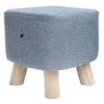 Fabric Ottoman Foot Stool Rest Pouffe Squircle Footstool- Charcoal/ Grey