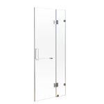 90 x 200cm Wall to Wall Frameless Shower Screen-Black/Chrome