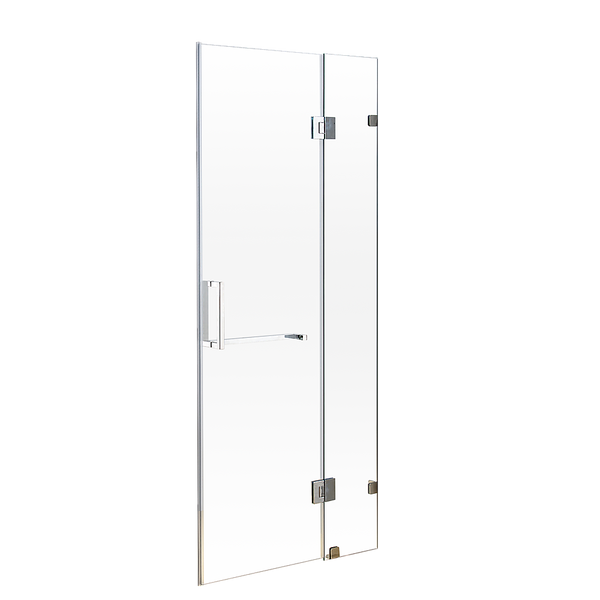 90 x 200cm Wall to Wall Frameless Shower Screen-Black/Chrome