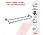 Double Classic Chrome Towel Bar Rail Bathroom