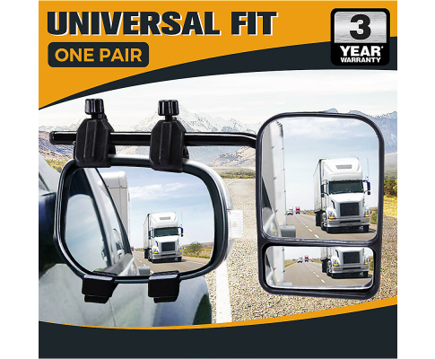  Multi Fit Clip-On Towing Mirrors (2X Pair, Caravan/Trailer)
