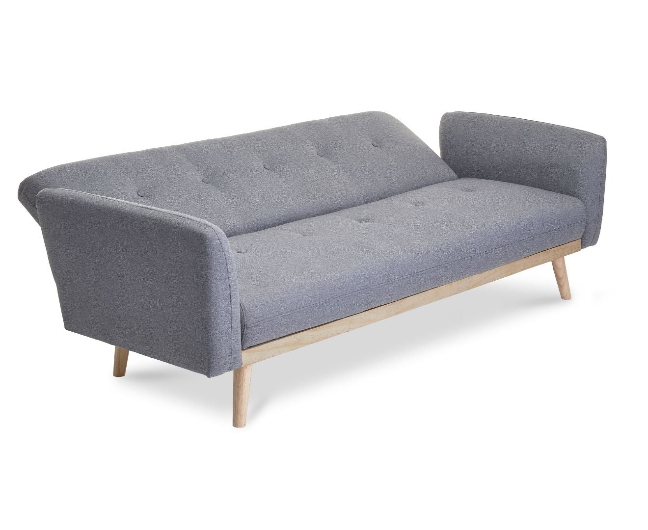 3-Seater Light Grey Foldable Sofa Bed