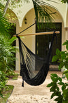 Extra Large Outdoor Cotton Mexican Hammock Chair In Black Colour
