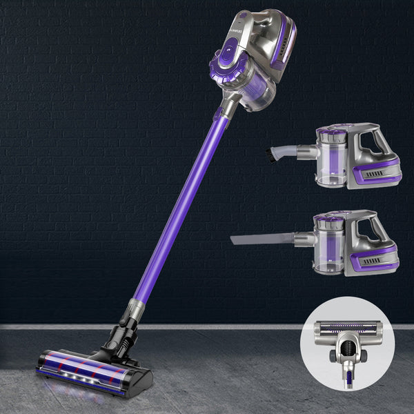  Handheld Vacuum Cleaner Cordless Roller Brush Head 150W Purple