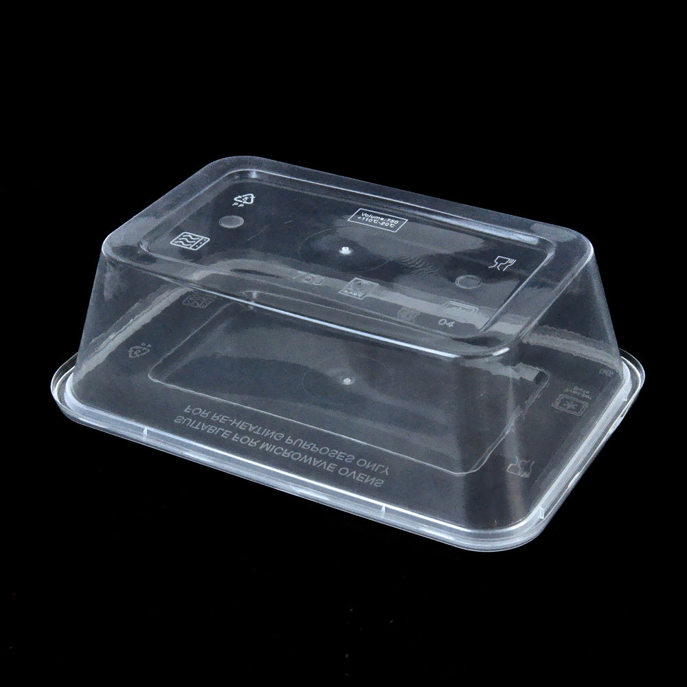 1000 Pcs 750ml Take Away Food Platstic Containers Boxes Base and Lids Bulk Pack