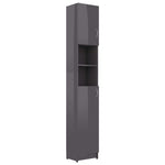 Bathroom Cabinet High Gloss Grey Engineered Wood