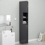 Bathroom Cabinet High Gloss Grey Engineered Wood