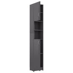 Bathroom Cabinet High Gloss Grey Engineered Wood