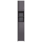 Bathroom Cabinet High Gloss Grey Engineered Wood