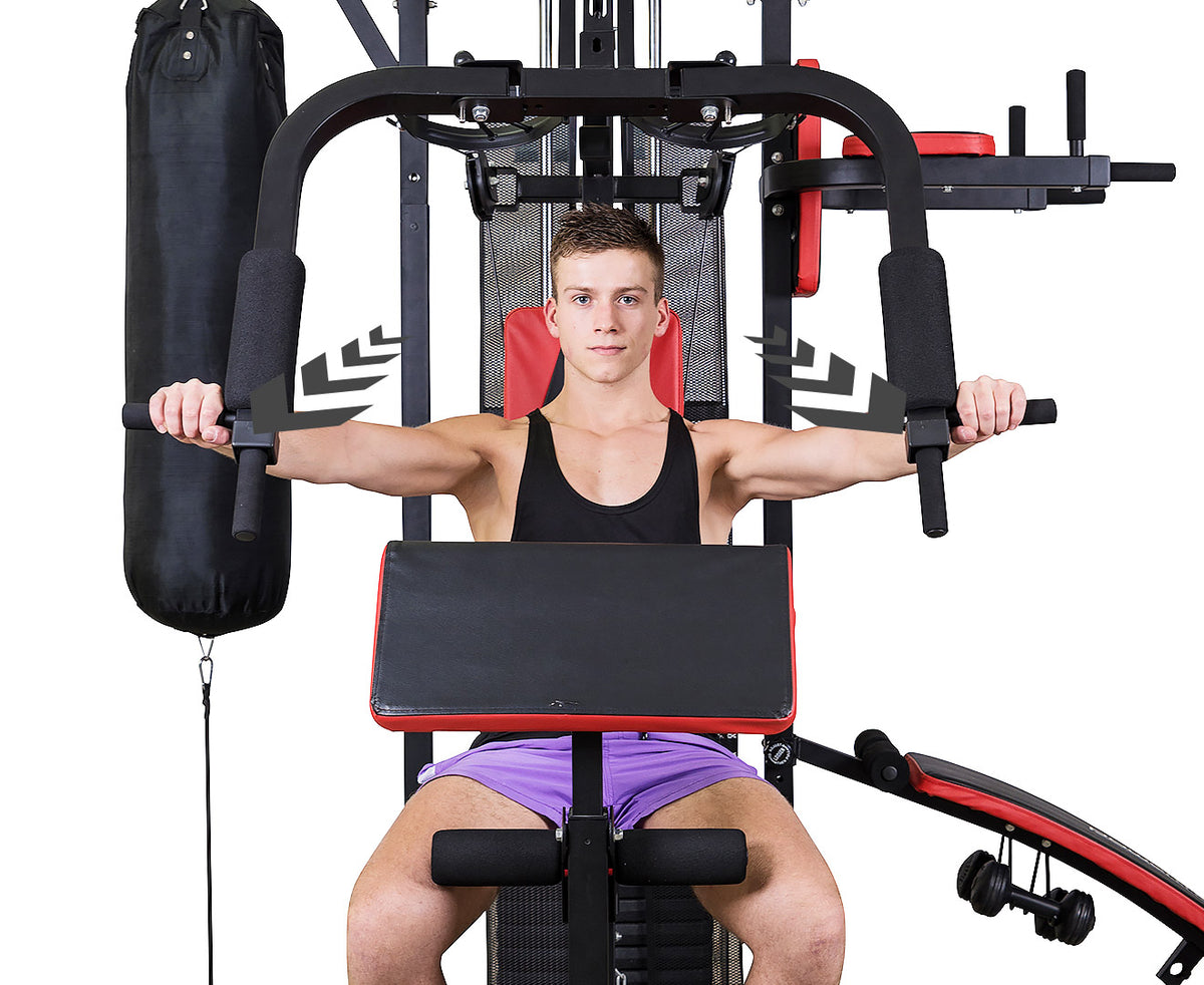 Powertrain Multi-Station Home Gym with Punching Bag - 165lbs