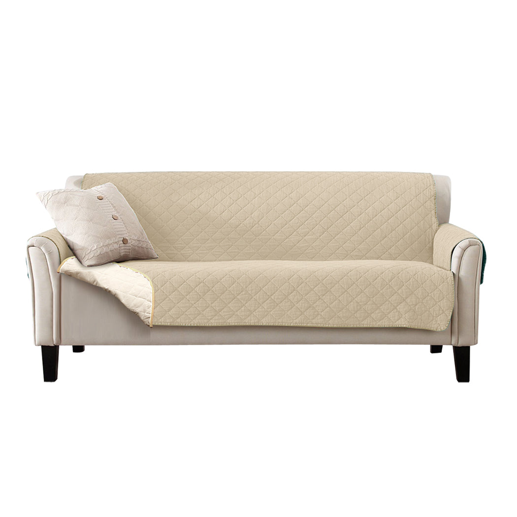 3 Seater Quilted Couch Sofa Cover Slipcover Pet Kids Furniture Protector Covers