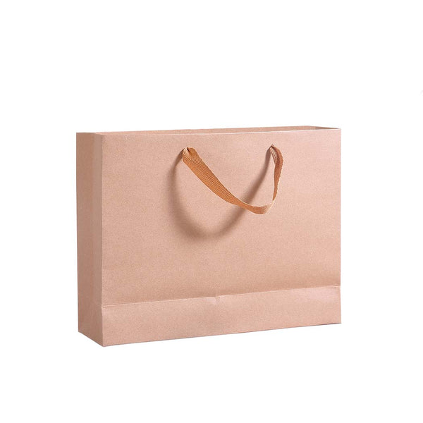  50x Brown Paper Bag Shopping Retail Bag Handles