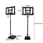 3.05M Adjustable Basketball Hoop Stand System Ring