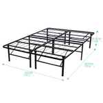 Foldable Metal Bed Frame Mattress Base Platform Air BnB King Size