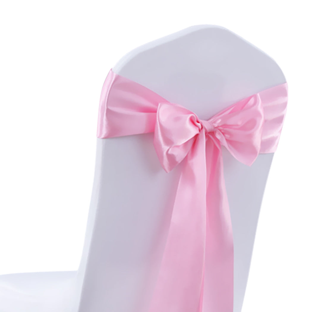 20x Satin Chair Sashes Table Runner Pink