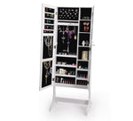 Makeup Storage Organiser With Mirror Two Doors Jewellery Cabinet