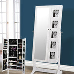 Makeup Storage Organiser With Mirror Two Doors Jewellery Cabinet