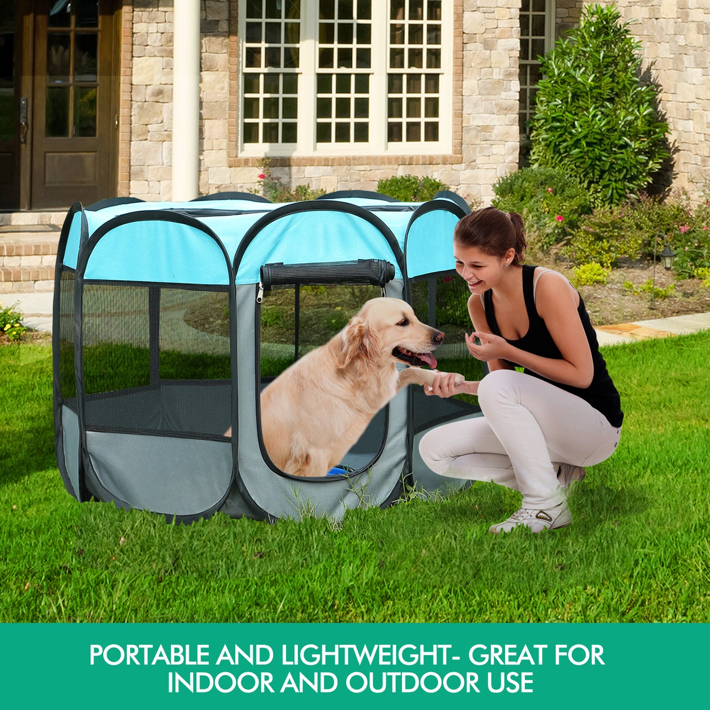 Durable Water-resistant Poratble Foldable 8 Panel Pet Playpen
