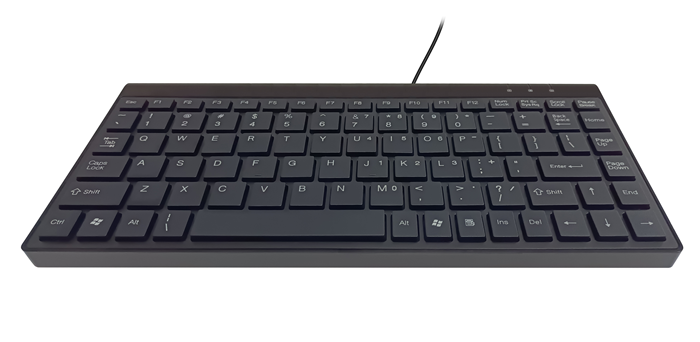 8Ware Compact Mini Ergonomic Keyboard USB & PS2 Black Compatible systems Plug & play
