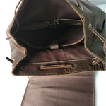 Unisex Leather Backpack - Dark Brown
