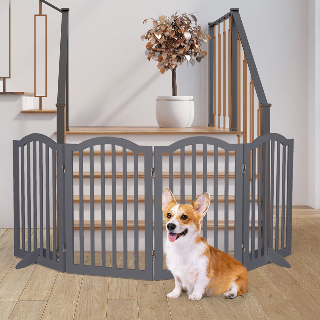 Wooden Pet Gate Dog Fence Safety Stair Barrier Security Door Panels