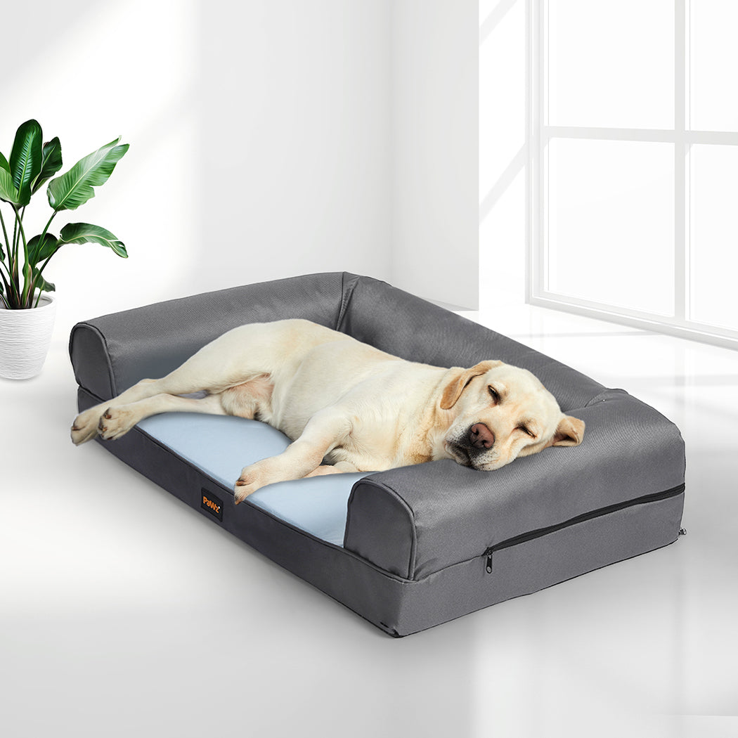 Pet Cooling Bed Dog Sofa Bolster Insect Prevention Summer S Grey