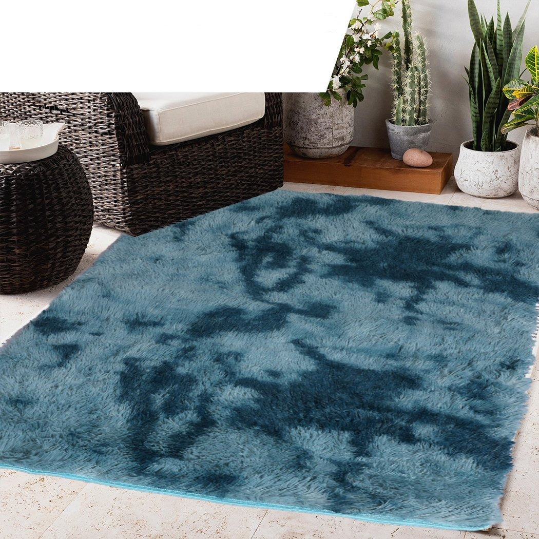 Floor Rug Shaggy Rugs Soft Large Carpet Area Tie-dyed 120x160cm Blue