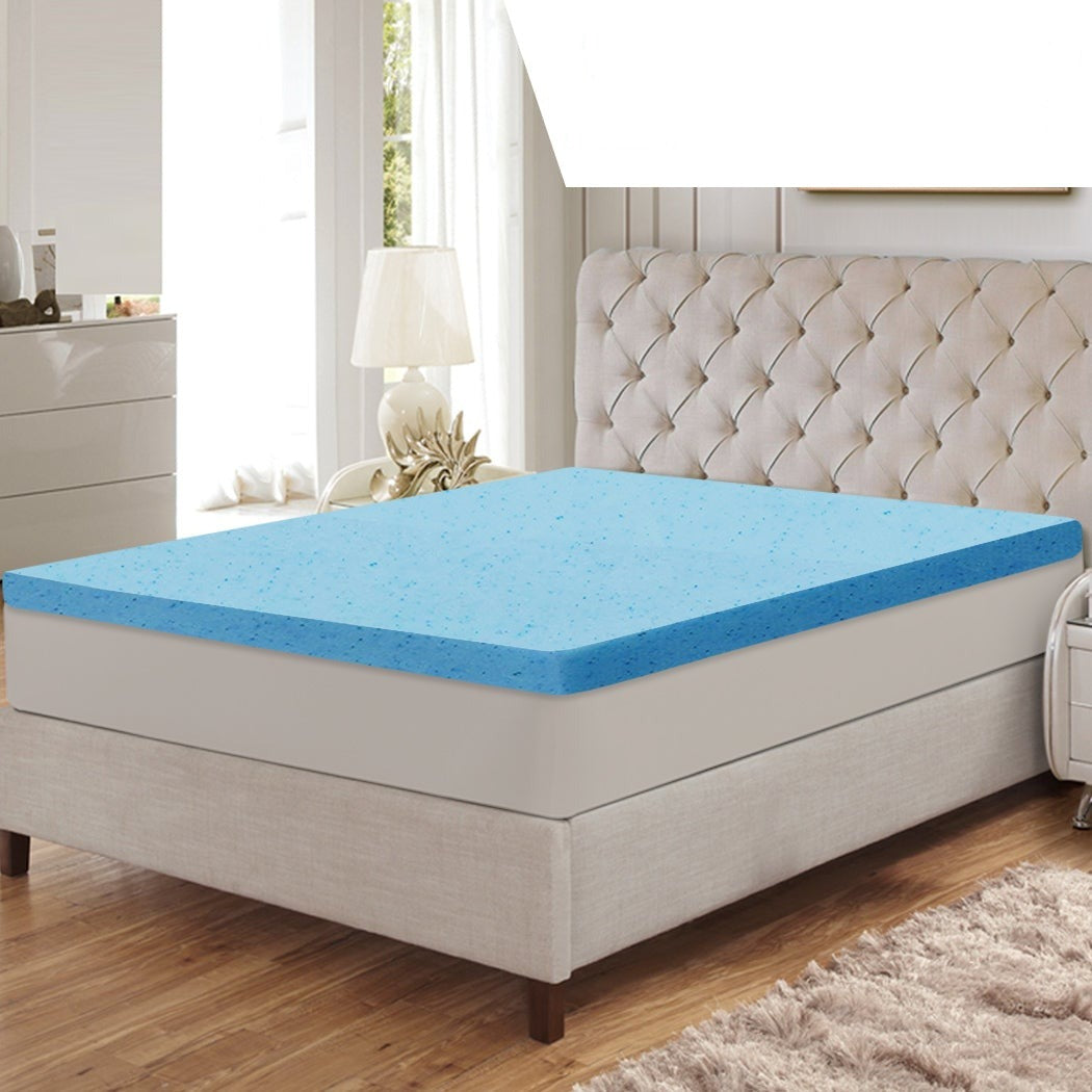 8cm Thickness Cool Gel Memory Foam Mattress Topper Bamboo Fabric Single