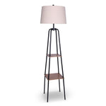 Metal Etagere Floor Lamp Shade with Metal Shelf