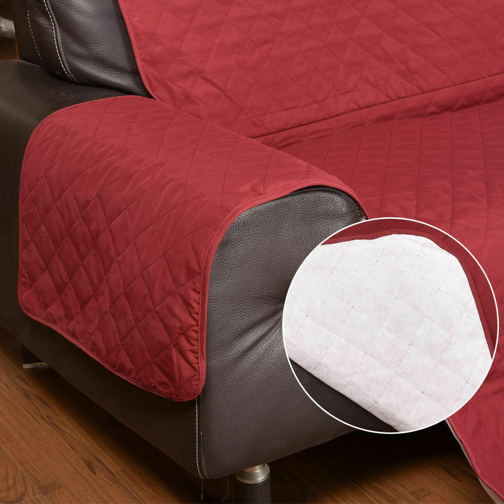 2 Seater Sofa Covers Quilted Couch Lounge Protectors Slipcovers Brown