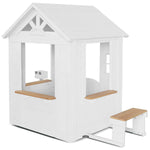 Kids Teddy Cubby House In White (V2) With Floor