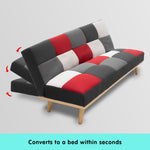 3 Seater Modular Linen Fabric Sofa Bed Couch - Multi-colour