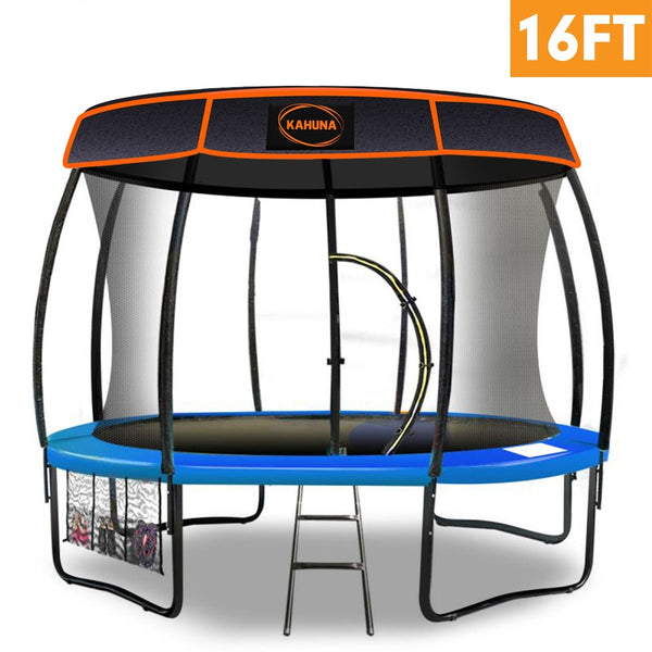  Trampoline 16 ft with Roof - Blue
