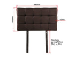 Pu Leather Single Bed Deluxe Headboard Bedhead - Brown