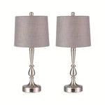 Vintage Touch Control Table Lamp Set with Linen Fabric Lampshade and Resin Body for Bedroom and Living Room - 2pcs Included