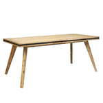 Dining Table 180Cm Medium Size Solid Acacia Wooden Frame In Silver Brush