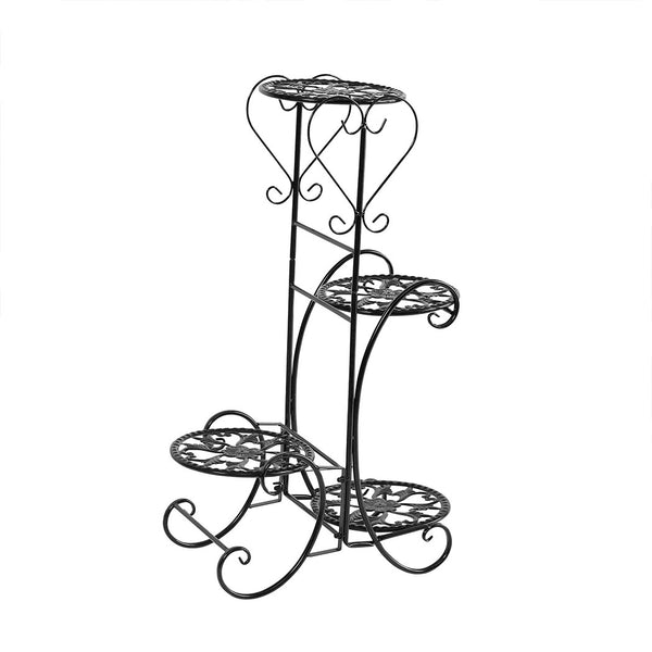  Plant Stand Outdoor Indoor Metal Black-Stylish