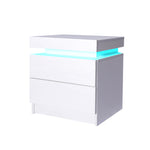 Bedside Tables RGB LED Side Table White