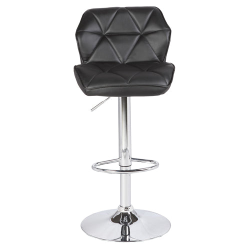 Comfortable Black Bar Stools - Mid-High Back, Adjustable